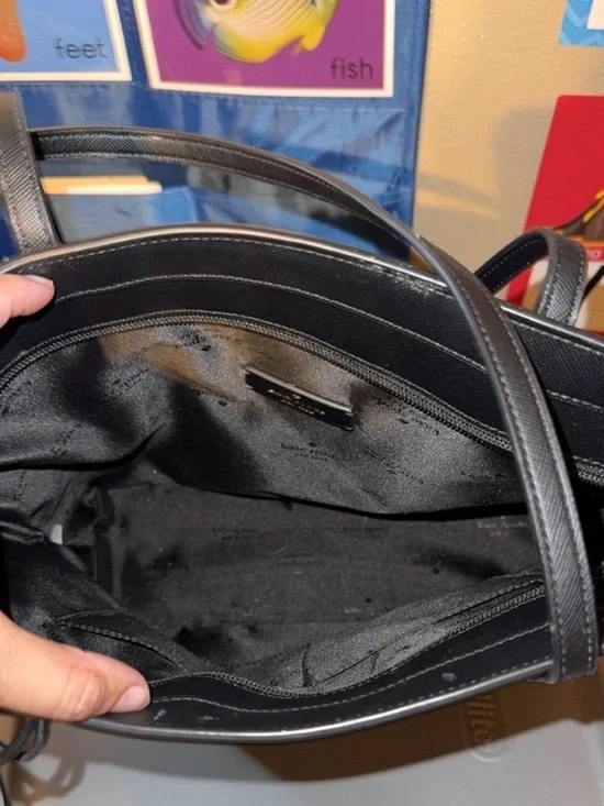 kate spade Black Saffiano Tote with Logo Tag - Picture 2 of 7